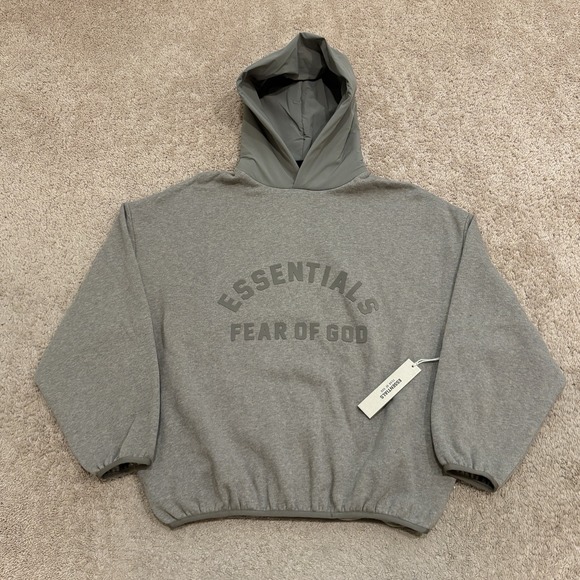 Fear of God Other - Fear Of God Essentials Nylon Fleece Hoodie Mens Small Brown Pullover NEW